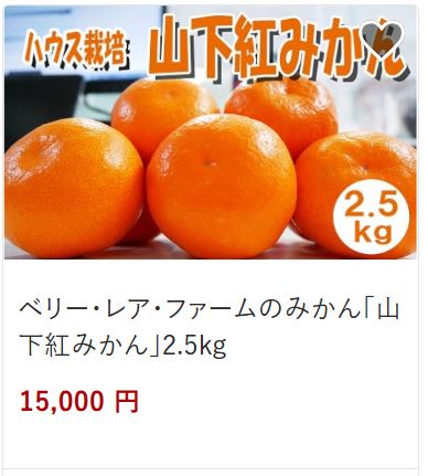 ベリーレアホーム山下紅みかん15,000円